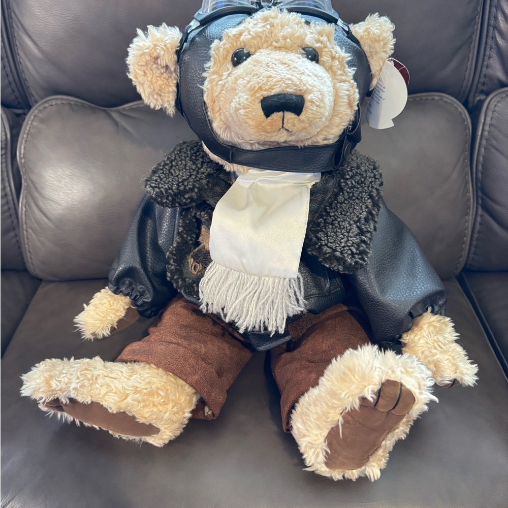 Aviator Teddy Bear with Scarf